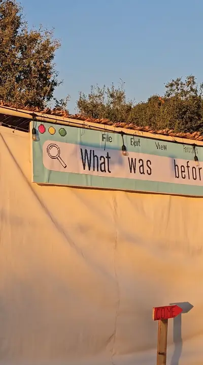 A banner styled like a computer window reading What was before