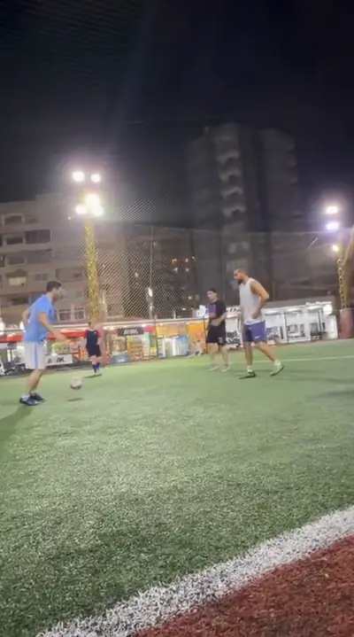 A five-a-side match on an artificial pitch