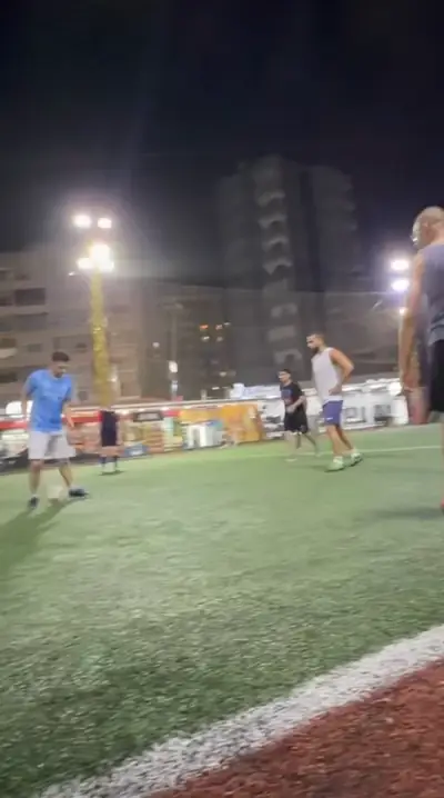 A friendly match under the floodlights