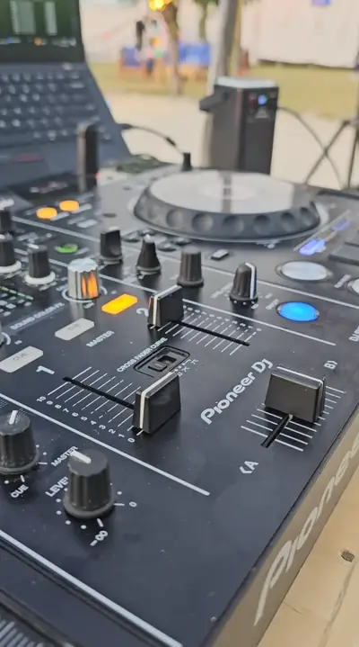 A DJ controller on a table